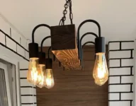 Люстра из дерева и металла в стиле лофт на 6 ламп - ТАтат объявление