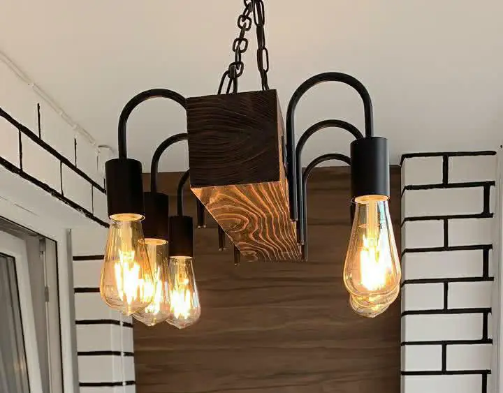 Люстра из дерева и металла в стиле лофт на 6 ламп, ТАтат объявления
