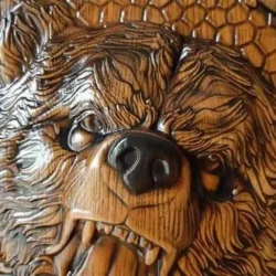 Деревянное панно Медведь