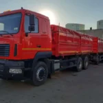 Автомобиль МАЗ самосвал и прицеп зерновоз