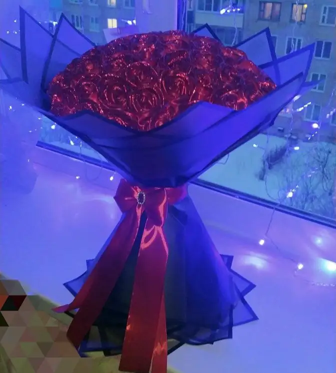 Букет из 59 роз из атласной ленты на заказ, объявление на Татат