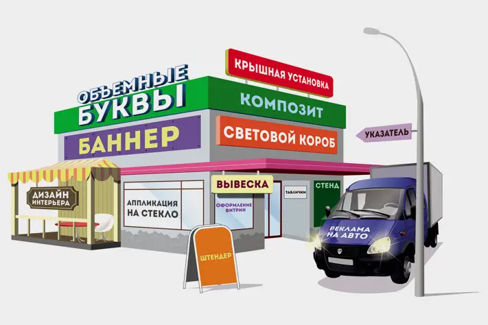 Услуги по изготовлению и монтажу рекламы в Бердске