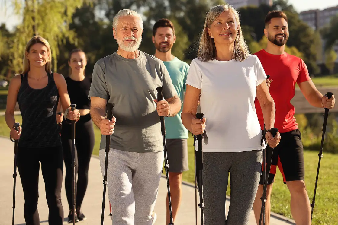 Удобные регулируемые палки для скандинавской ходьбы