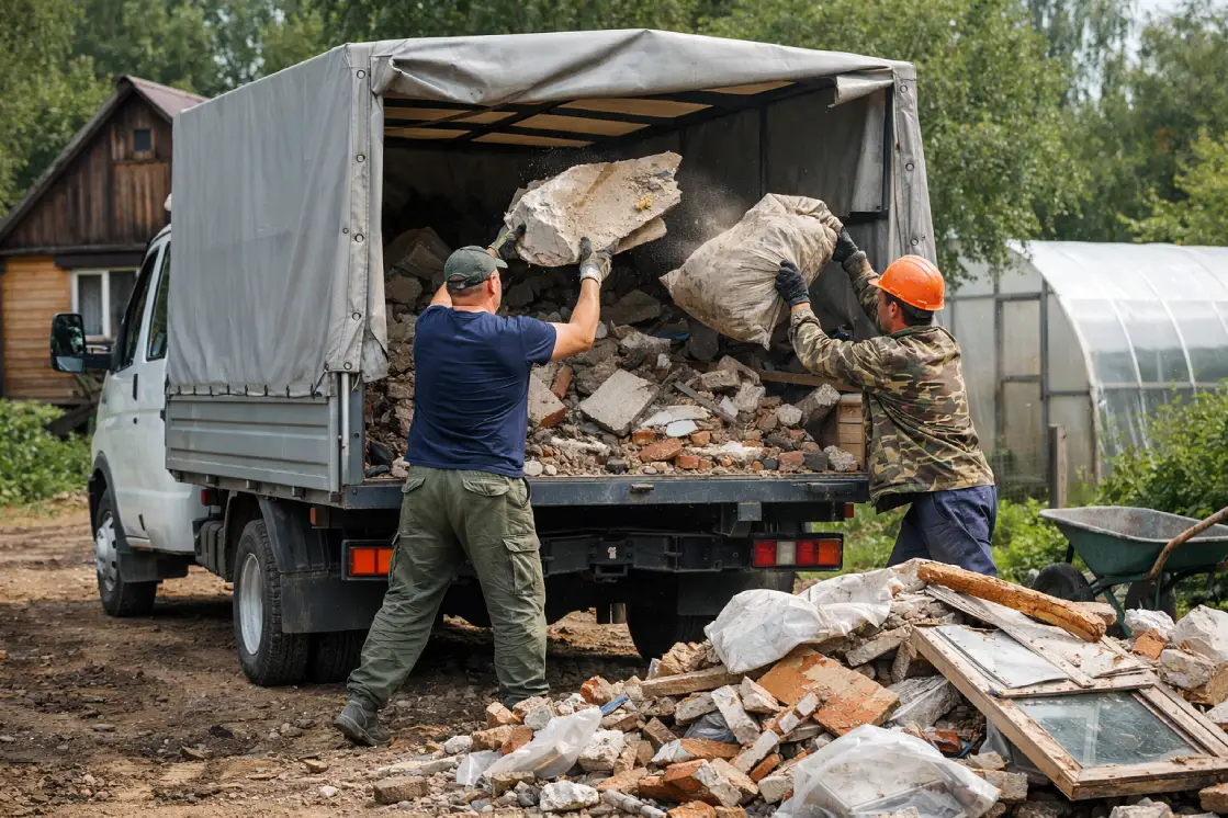 Вывоз строительного и бытового мусора: услуги грузчиков