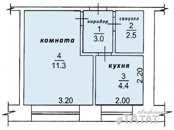 Продам 1 комнатную квартиру 22 кв м, ТАтат объявления